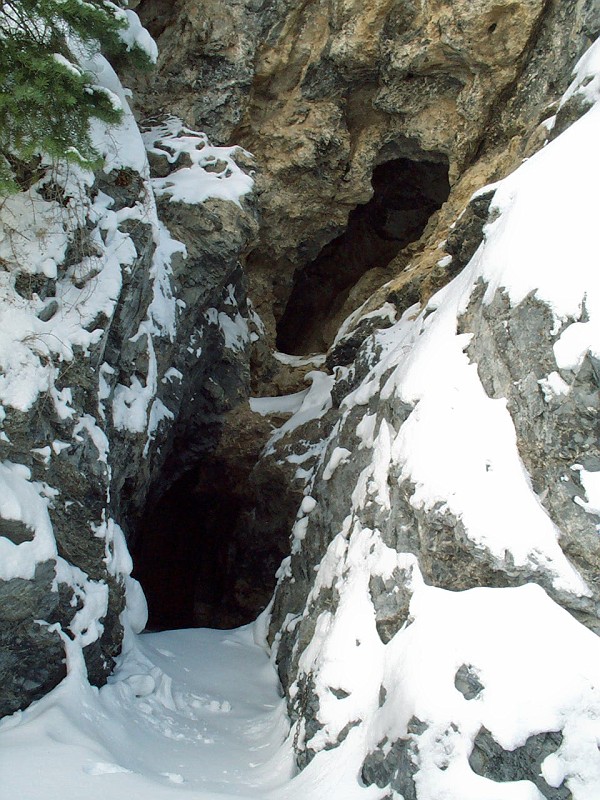 Hansen Cave entrance with snow